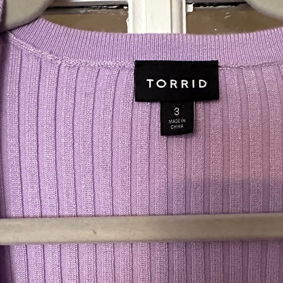 torrid Lilac Ribbed Button-Up Cardigan - Picture 2 of 8